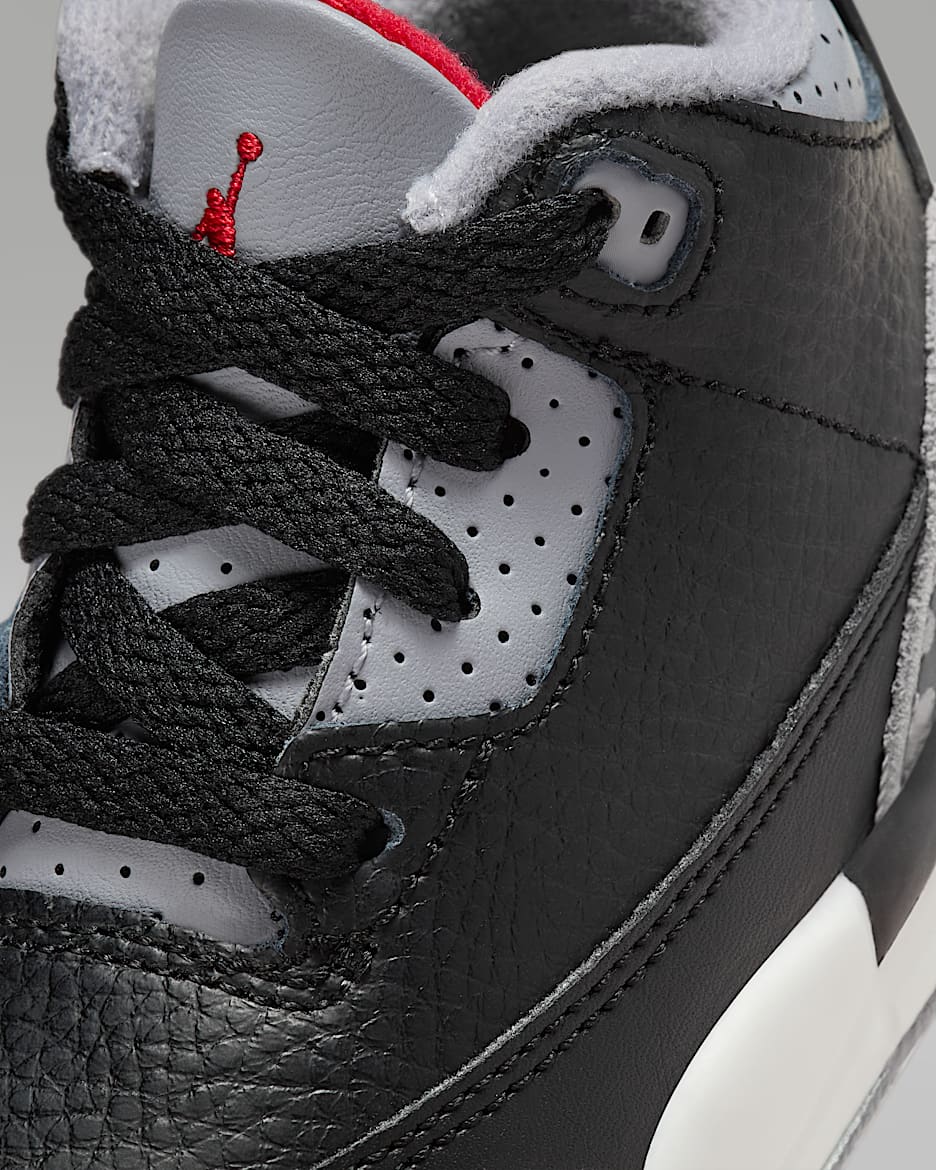 Air Jordan 3 Retro td Black Fire Red Cement Grey